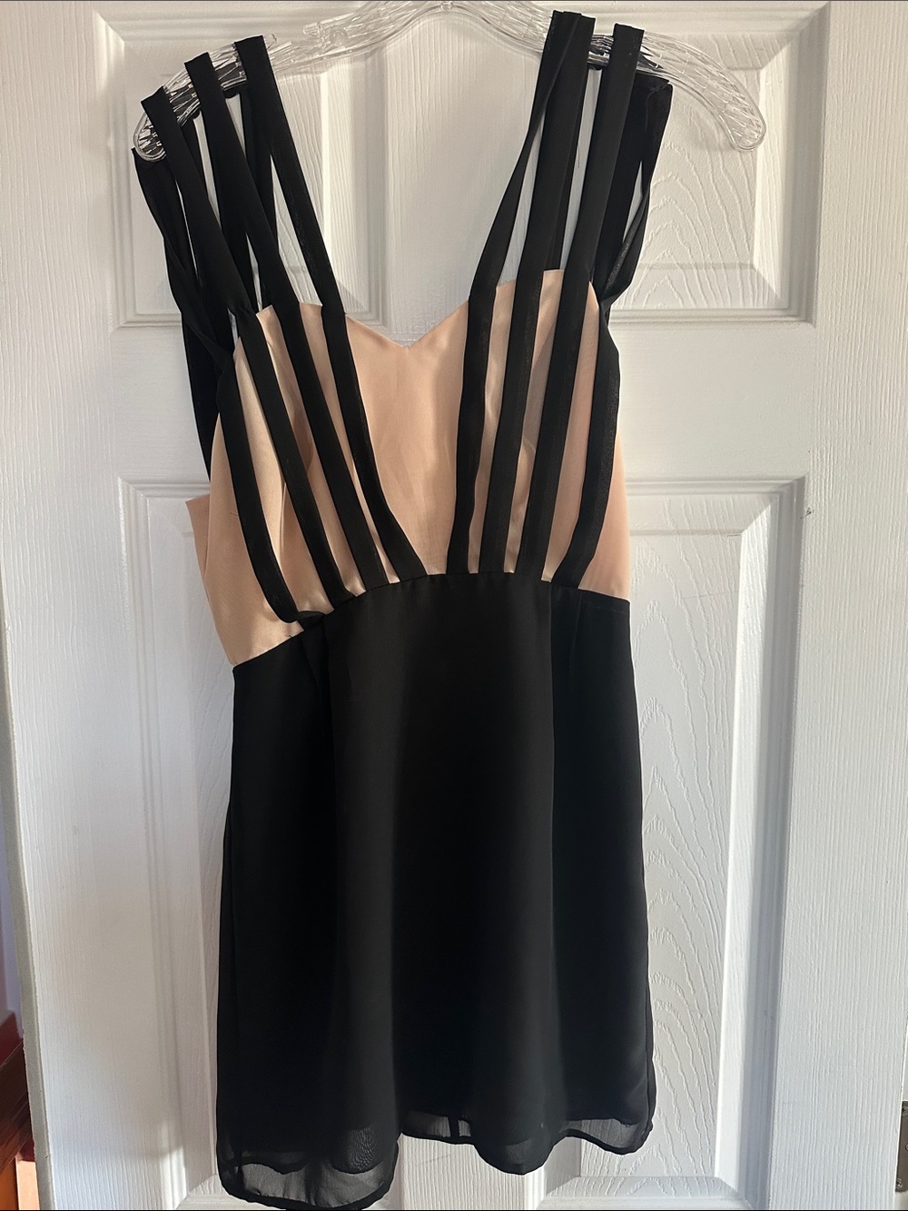 Urban Outfitters Black and Nude Strappy Mini Dress